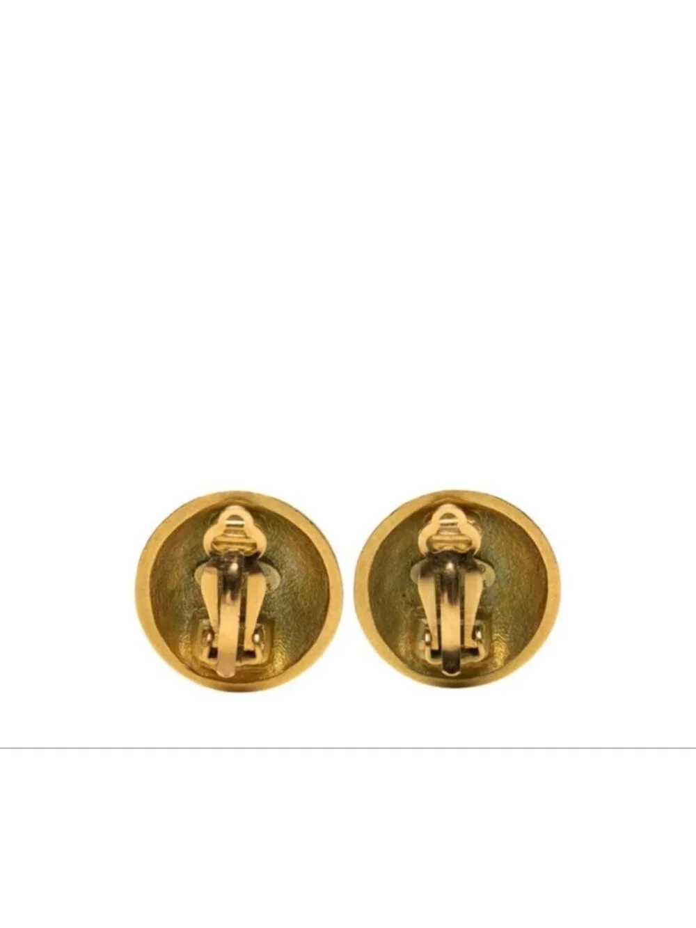 Chanel CC Logo Vintage Round Earrings 95c